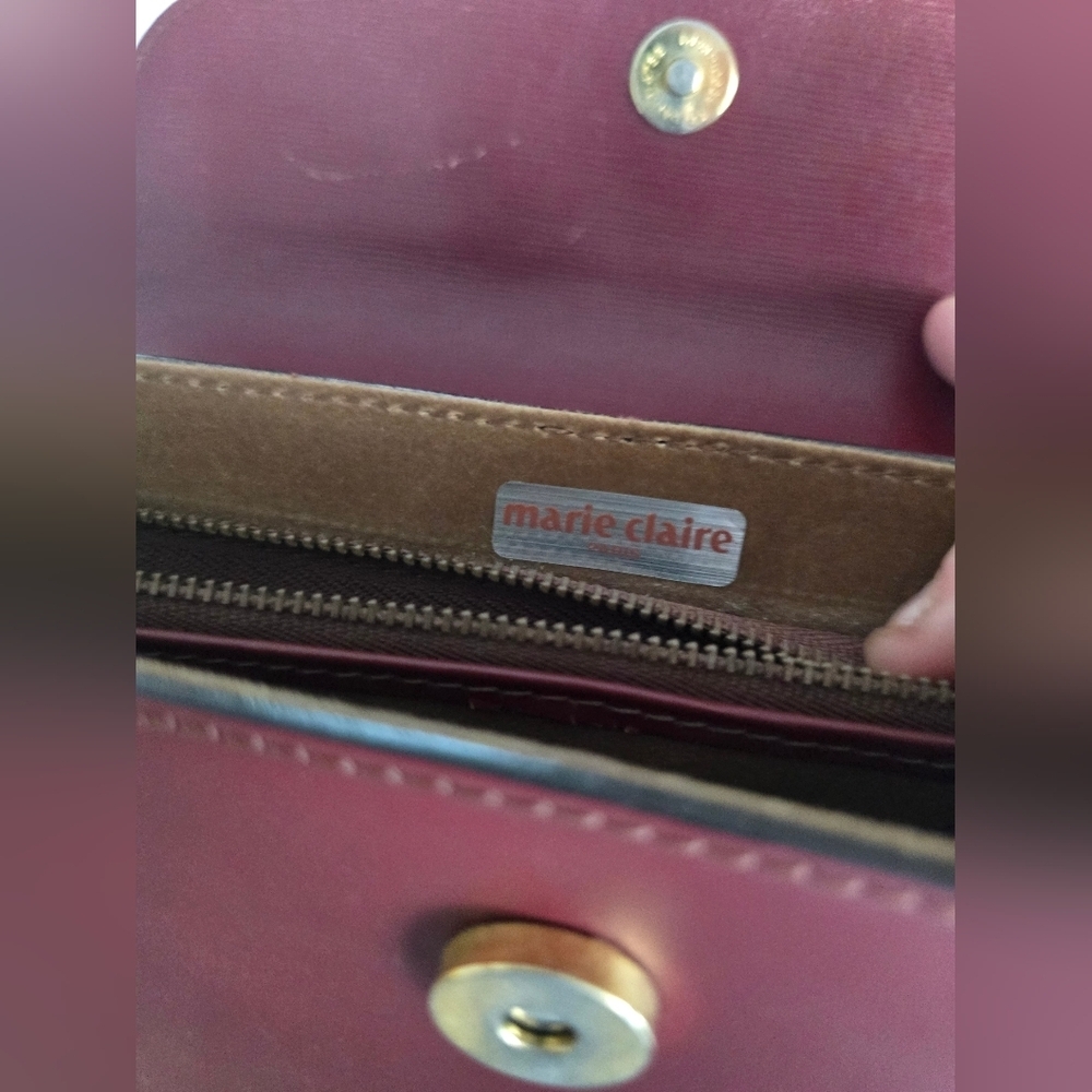 Marie Claire Vintage Crossbody Bag - maroon bordeaux leather - Picture 7 of 10